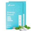 UPLIFE Energy and Focus Gum 20 Pcs – Made in USA - 40mg Nootropic Natural Caffeine + 80mg L-Theanine + Niacin Vitamin B3 & B12 – Sugar-Free, Vegan – Natural Coffee Alternative - Peppermint Flavor