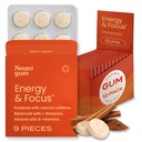 NeuroGum Energy & Focus, Cinnamon, 12 Packs, 9 Pieces Each