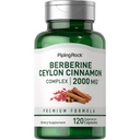 Piping Rock Berberine with Ceylon Cinnamon Supplement | 2000 mg | 120 Capsules | Vegetarian Kompleks | Non-GMO, Gluten Free