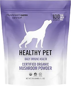 Om Mushroom Matrix Healthy Pet Mushroom συμπλήρωμα, Υποστηρίζει την καθημερινή λειτουργική ανοσοποιητική υποστήριξη για σκύλους & γάτες, 200 γραμμάρια, 7.1 oz