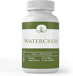 Pure Original Materialss Watercress, (100 Capsules) Her zaman Pure, Nomixs Or Fillers, Lab TY