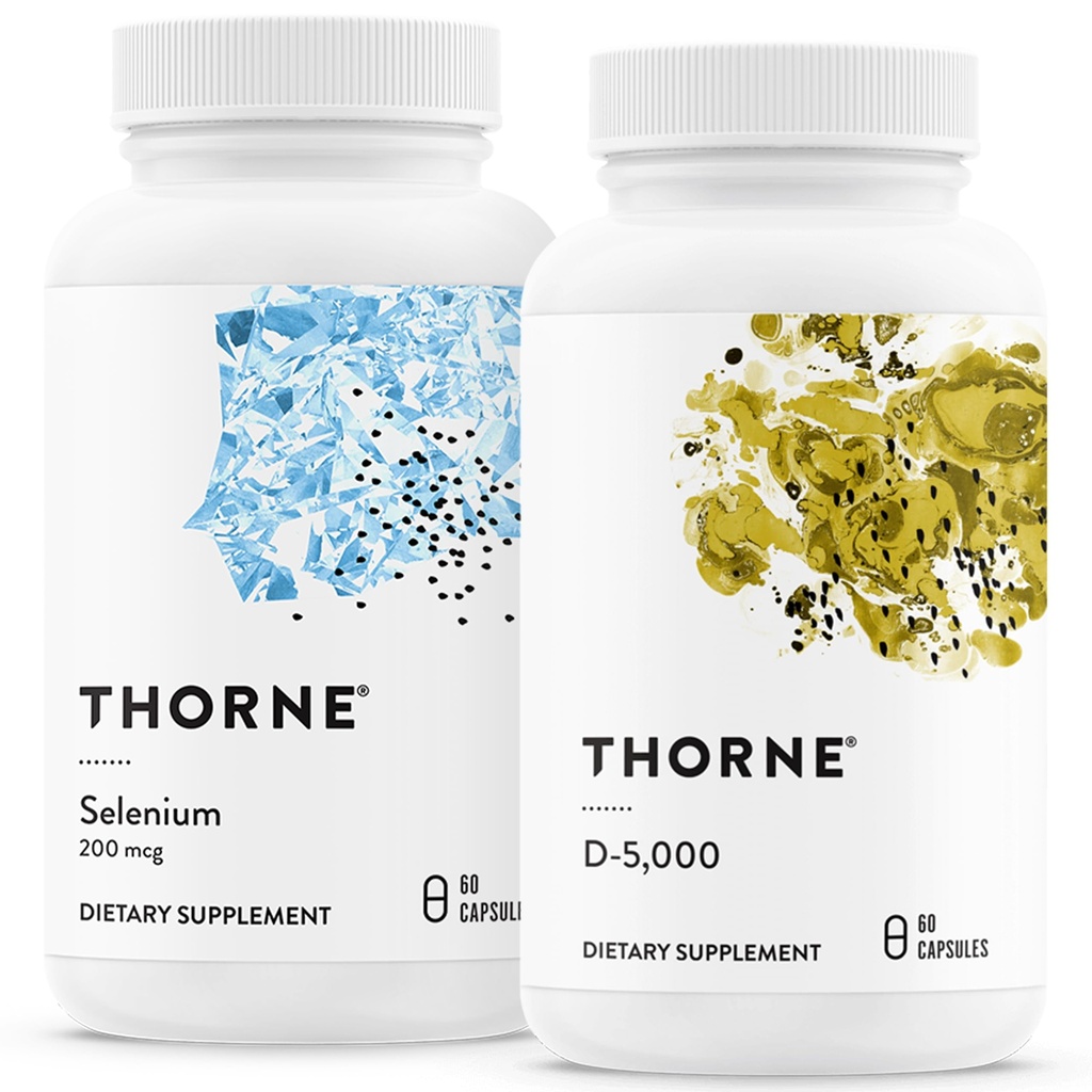 THORNE - Αντιοξειδωτικό & Wellness Bundle - Σελήνιο & βιταμίνη D-5000 - Υποστηρίζει Thyroid Υγεία & Ανοσολογική λειτουργία - 60 εξυπηρετούν