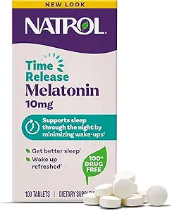 Natrol Advanced Sleep Melatonin 10mg, Dietary Supplement for Restful Sleep, Time Release Melatonin Tablets, 100 Time-Release Tablets, 100 Day Supply (Pack of 12)