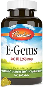 Carlson - E-Gems, 400 IU, Heart Health & Optimal Wellness, Antioksi, 200 yumuşak jel