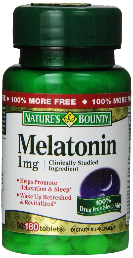 Natures Bounty Melatonin 1mg, 180 Tablets (Pack of 3)
