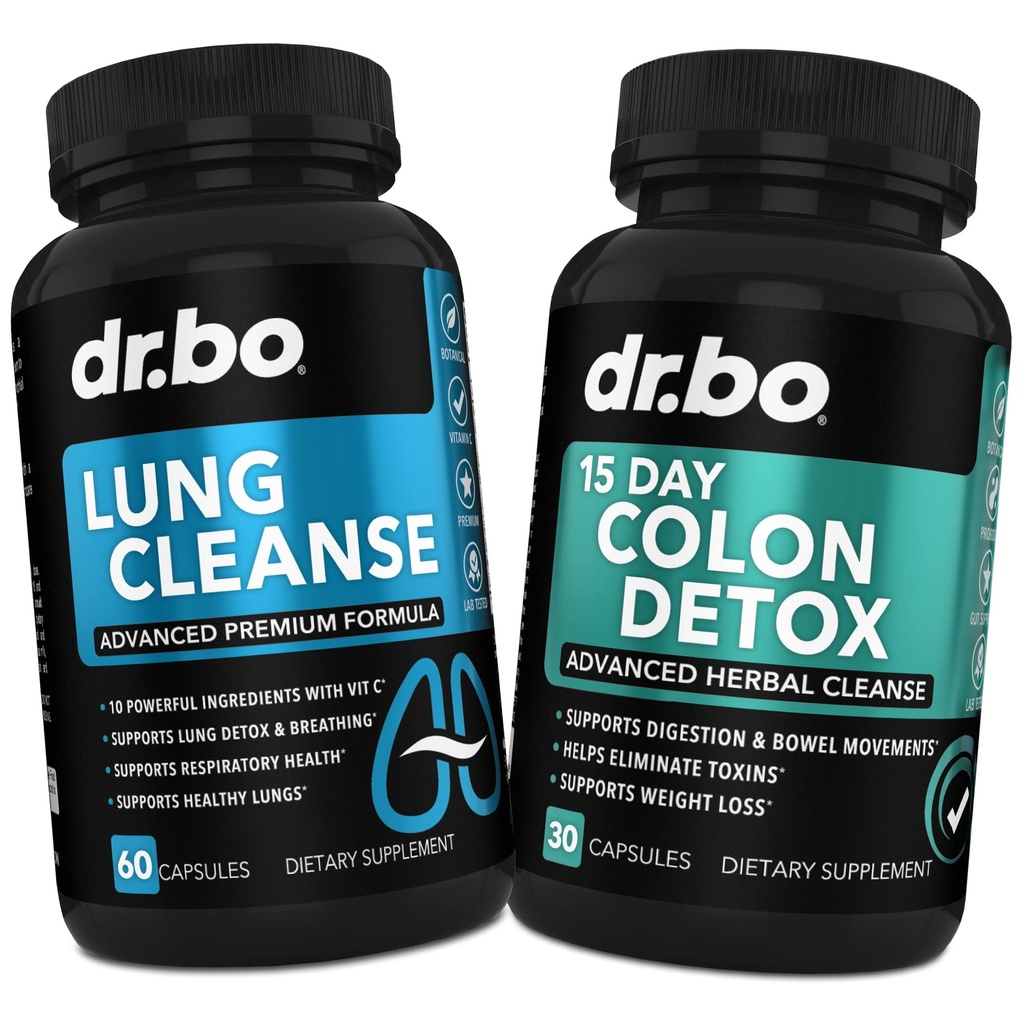 Lung Cleanse & Colon Detox - Herbal Formulas to Support Respiratory Health & Bowel Movements