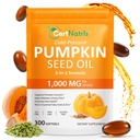 Pumpkin Seed Oil Capsules,2 in 1 Pumpkin Seed Oil with Saw Palmetto, Supplements Supports Hair Growth, Bladder & Prostate Health | Non-GMO
