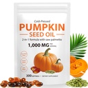 Pumpkin Seed Oil with Saw Palmetto, 1000mg per Serving, Cold Pressed Pumpkin Seed Oil Capsules for Hair, Scalp, Urinary & Prostate Support,Pure Virgin with Essential Fatty Acids,Non-GMO, 300Pcs