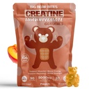 Erkekler ve Kadınlar için Kretine Monohidrat Gummies | Servis başına Kretine Gummies | Sugar, Gluten Free & Halal | Pre Workout & Muscle Recovery için 90 Paket | Peach Flavor