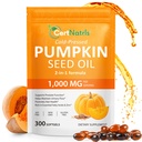 Pumpkin Seed Oil Capsules with Saw Palmetto, 300 Softgels Pumpkin Seed Oil for Hair Growth, Supports Urinary, Bladder & Prostate Health, Cold Pressed & Pure Virgin, Gluten Free, Non-GMO, SOY FREE