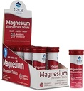 Trace Minerals Magnezyum Effervescent - Sağlıklı Kalp ve Enerji Desteği Tamam - Sağlıklı Uykuya Doğal Supplement Magnezyum - Gluten-Free Health Supplement - Raspberry, 8 Tubes (80 Hizmet)