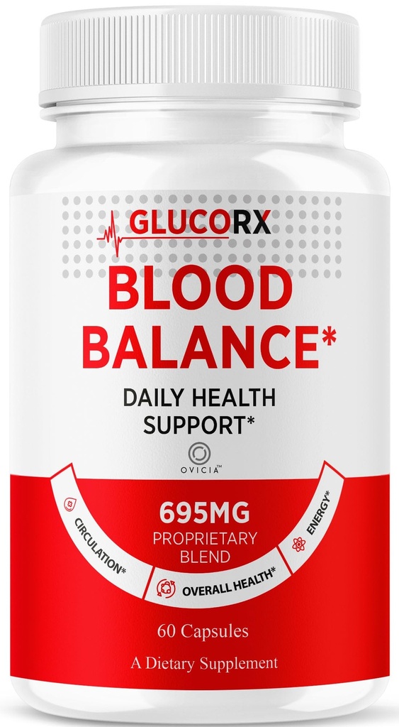 Glucorx Capsules - Glucorx Daily Health Support Advanced Formula Premium Ingredients Maximum Strength, All Natural Pills Support for Overall Health and Wellness, 60 Capsules for 1 Month