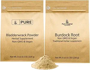 PURE ORIGINAL INGREDIENTS Burdock Root ve Bladderwrack Toz Sche, 8 oz Her, Lab-TY, Herbal Supplements
