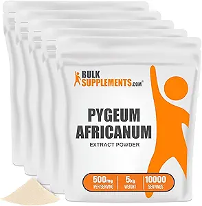 BulkSupplements.com Pygeum Africanum Extract Powder - από το Pygeum Bark - Χωρίς γλουτένη, 5000mg ανά Σερβίρισμα, 5kg (11 lbs) (Συσκευασία των 5)