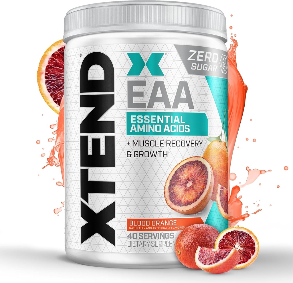 Scivation XTEND EAA + BCAA Toz | Muscle Recovery & Lean Kas Büyüme | Intra Workout veya Post Workout Recovery | 10g EAAs Per 2 Servisler | Blood Orange 40 Hizmetler