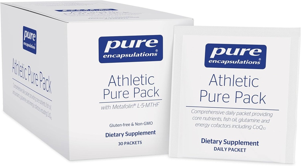Saf Encapsulations Athletic Pure Pack | Kapsamlı Günlük Packet Core Nutrients, Fish Oil, Antioksis, Glutamine ve Energy Cophas Including CoQ10 ve Kre-Alkalyn | 30 Packets