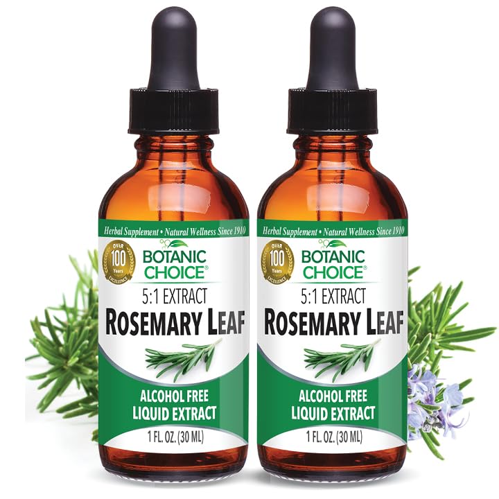 Botanic Choice – Rosemary Leaf Liquid Extract – Alkol Free, Gluten Free – Hızlı Acting Supplement Drops – Easy to Use Dropper – 1 Akış Ounce 2 Pack
