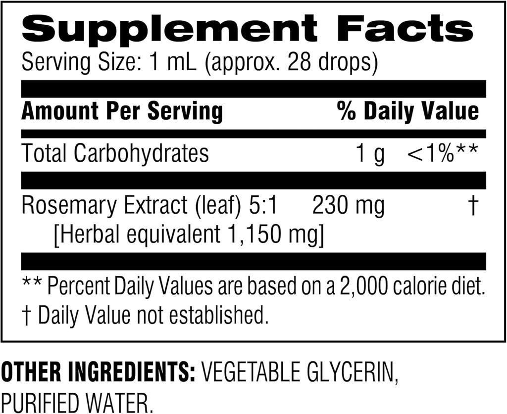 Botanic Choice – Rosemary Leaf Liquid Extract – Alkol Free, Gluten Free – Hızlı Acting Supplement Drops – Easy to Use Dropper – 1 Akış Ounce 2 Pack