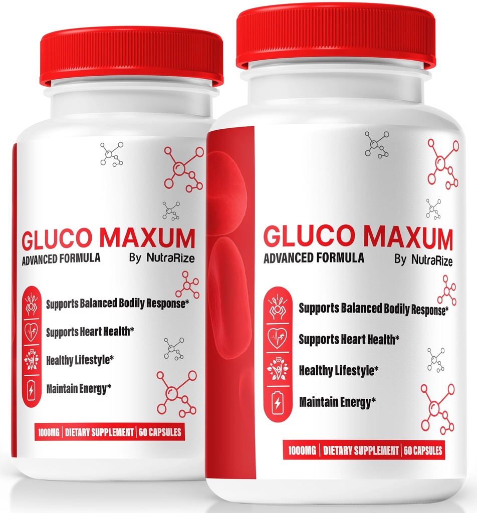 (2 Pack) Gluco Maxum Capsules, Official GlucoMaxum Pills, Premium Formula to Support Healthy Levels, Balance and Overall Well-Being Naturally, Gluco Maxum Plus Detox Pastillas Review (120 Capsules)