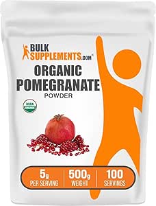 BulkSupplements.com Βιολογική σκόνη Ρόδι - συμπλήρωμα Ρόδι για την υποστήριξη του ανοσοποιητικού, συμπλήρωμα βοτάνων - Χωρίς γλουτένη, 5g ανά υπηρεσία, 500g (1.1 lbs) (πακέτο των 1)
