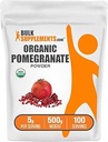 BulkSupplements.com Βιολογική σκόνη Ρόδι - συμπλήρωμα Ρόδι για την υποστήριξη του ανοσοποιητικού, συμπλήρωμα βοτάνων - Χωρίς γλουτένη, 5g ανά υπηρεσία, 500g (1.1 lbs) (πακέτο των 1)