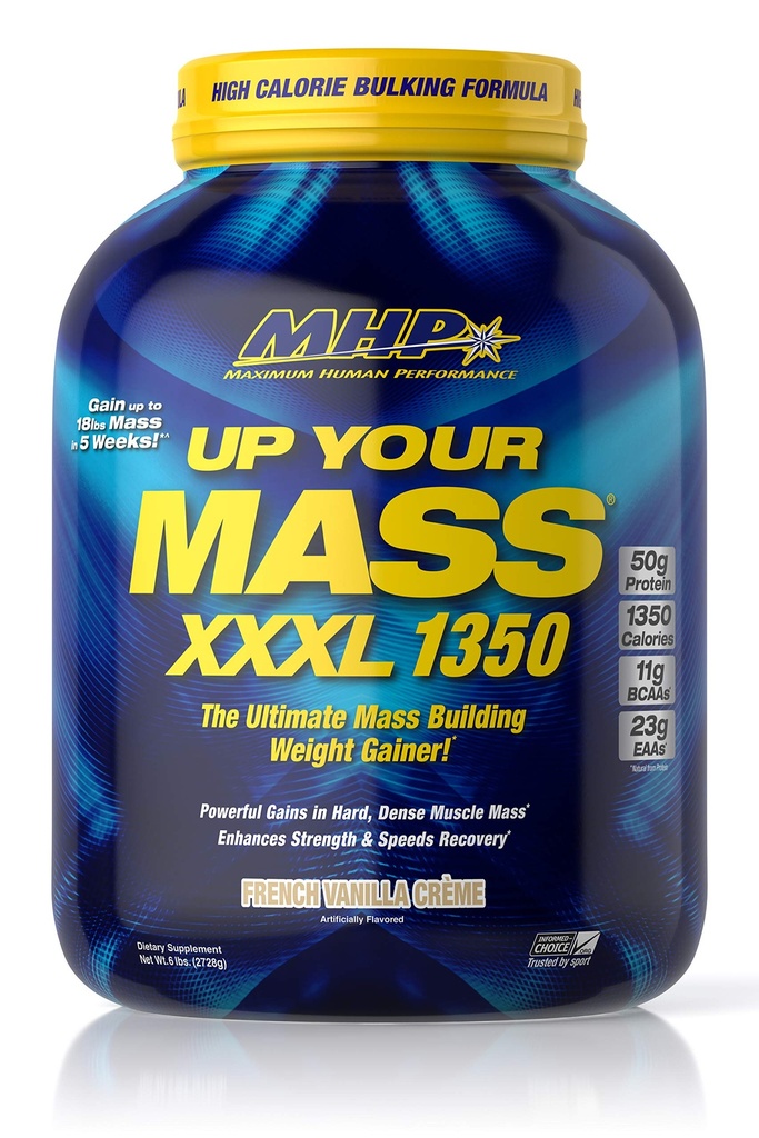 En Fazla İnsan Performansı MHP UYM XXXL 1350 Mass Building Kilo Kazanıcı, Kas Mass Ligs, w/50g Protein, Yüksek Calories, 11g BCAAs, Leucine, Fransız Vanilla Creme, 8 Hizmetler