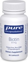 Pure Encapsulations Biotin 8 mg - B Vitamin Supplement to Aid Stress Relief, Hair, Skin & Nail Güçlendirme, Metabolism, Carbohidrat Destek & Nervous System* - Premium Biotin - 60 Capsules