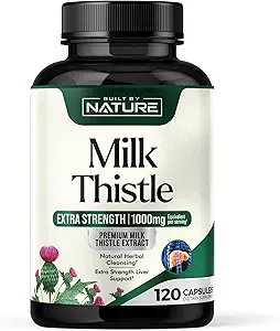 Milk Thistle 1000mg - Liver Detox Supplement with Silymarin Extract & Dandelion Root – Gentle Herbal Liver Cleanse for Men & Women - Liver Health Support - Non-GMO - 120 Veggie Capsules