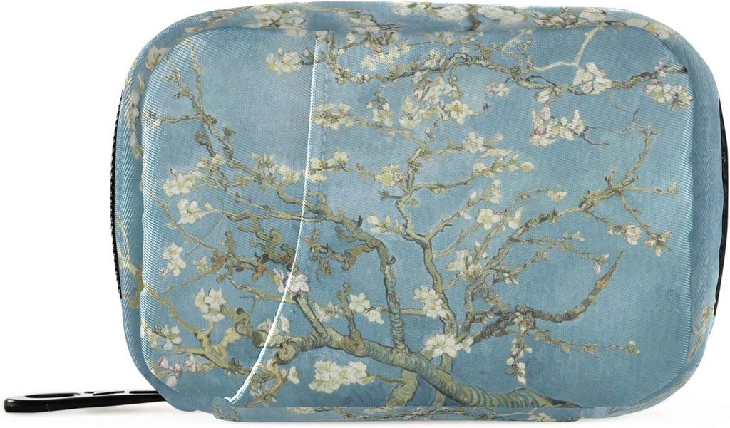 Almond Blossom Van Gogh Pill Box 7 Günlük Pill Case Bag Travel Pill Organizer Bag with diamond Portable Weekly Case Compact Boyut for Vitamin Supplement Sahibi