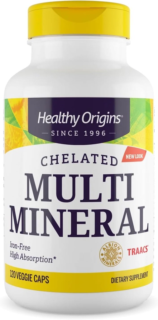 Sağlıklı Origins Chelated Multi Mineral (Albion Minerals, Bio available, Non-GMO, Gluten Free), 120 Veggie Caps
