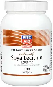 Rite Aid Soya Lecithin, Natural Diyetary Supplement, 1200 mg 100 ea