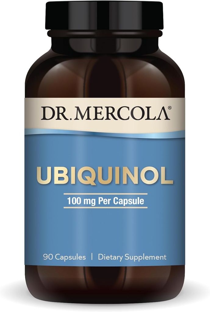 Dr. Mercola Ubiquinol - Enerji Destekleri, Hücre Sağlığı ve Kalp Sağlığı - 100 mg Ubiquinol - High-Abxia Formula - Non-GMO, Gluten-Free & Soy-Free - 90 Capsules (90 Hizmet)