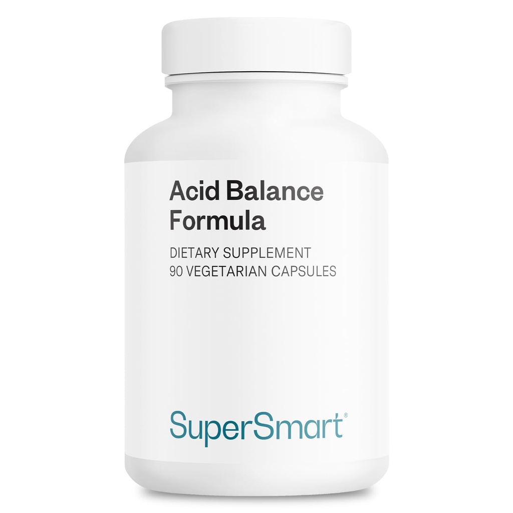 Supersmart Acid Balance Formula (Advanced Complex) - with Zinc L-Carnosine, Slippery Elm Extract, Licorice Root | Non-GMO & Gluten Free - 90 Vegetarian Capsules