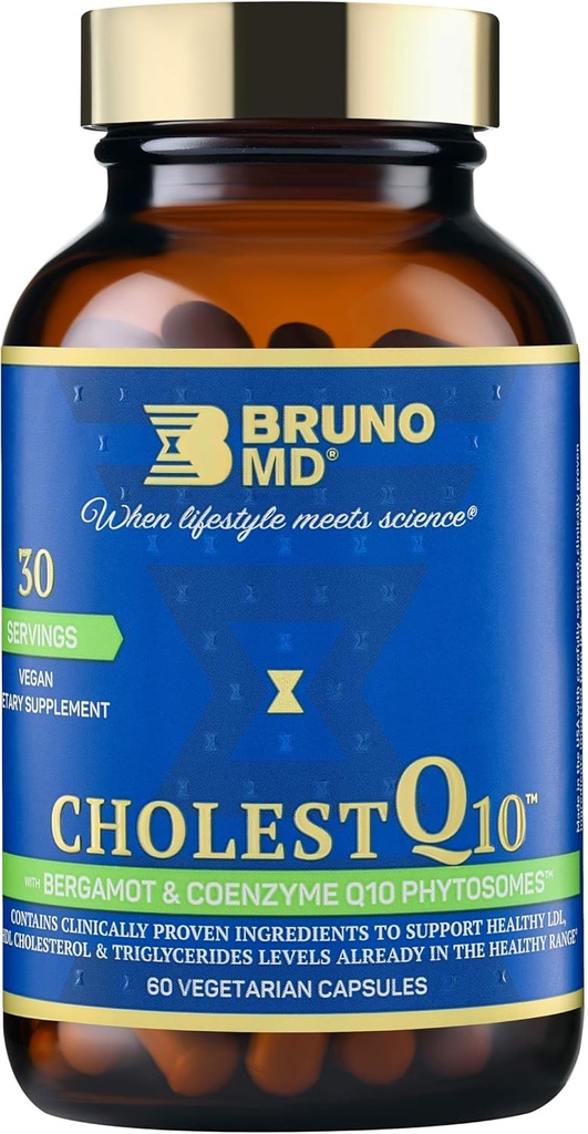 CholestQ10 Supplement, Destekler HDL Cholesterol & Triglyceride Levels zaten normal aralıkta, Curcumin, Klinik Proven Malzemeler, Natural Cynara Cardunculus, 60 Capsules
