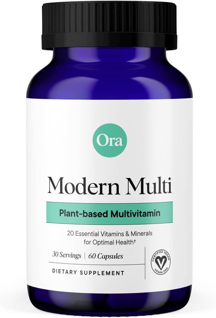 Ora Organik Bitki Kadınlar ve Erkekler için Çokvitamin, Bluelight Koruma - Beyin, Göz, Enerji, Immune, Skin, Saç, Kalp ve Bone Health Support, 60 Vegan Capsules