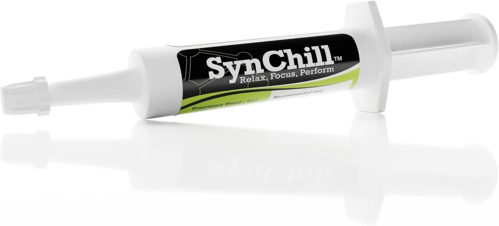 SynChill Oral Horse Calming Gel,% 100 Doğal & Beslenme Supplement, Lab Proven Sonuçlar, Olimpik Profesyoneller ve Veterinarians tarafından onaylanan, ABD'de Yapıldı - 1 Pack