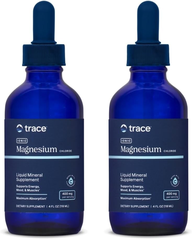 Trace Minerals Ionic Magnezyum 400 mg - Brain Health & Energy Support Supplement - Sıvı Supplement to Aid Immune Health - Essential Minerals ile Günlük Tamam - 4 fl oz (64 Hizmet)