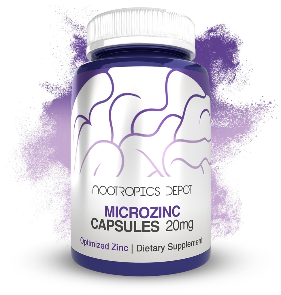 Nootropics Depot MicroZinc Capsules | 20 mg | Optimized PVC