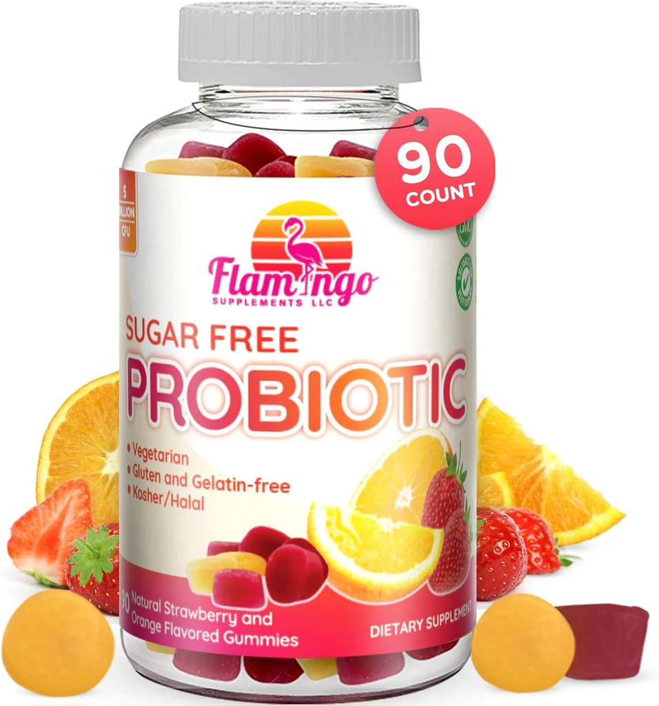 Probiyotik Gummies Sugar Free- 3 Milyar CFU Gazı azaltır, Bloating - Kadınlar, Çocuklar ve Erkekler Probiyotik- Bacillus Coagulans- Natural, Vegan, Vegetarian, Kosher, Halal -90 Gummy Probiyotiks