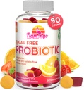 Probiyotik Gummies Sugar Free- 3 Milyar CFU Gazı azaltır, Bloating - Kadınlar, Çocuklar ve Erkekler Probiyotik- Bacillus Coagulans- Natural, Vegan, Vegetarian, Kosher, Halal -90 Gummy Probiyotiks