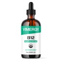 Vimergy Organik Sıvı Vitamin B12 Supplement 2500 mcg, Mecobalamin & Adenosylcobalamin Fast-Absorbing Energy Support USDA Organic, Vegan, Non-GMO B12 Vitaminler Kadınlar ve Erkekler 115 Hizmet (115 mL)