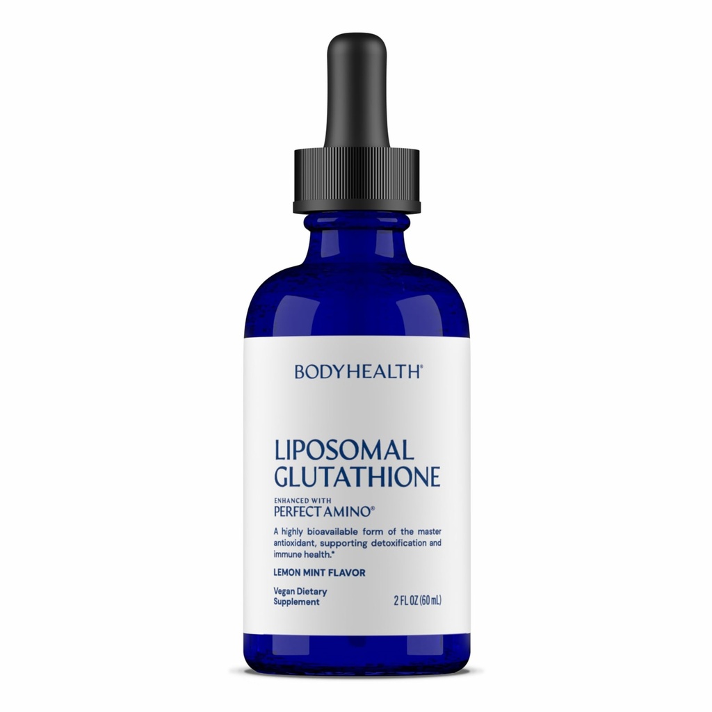 BodyHealth Liposomal L-Glutathione 100 mg – Lemon Mint Flavor | Supports Detox, Liver & Immune Health | Vegan, Non-GMO, Gluten-Free - 2 FL OZ (60 mL)