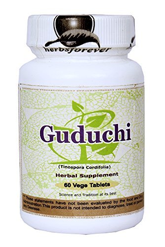 HerbsForever Guduchi(Tinospora cordifolia) -Extra Strength (10:1)Extract, Equiv.to 4050mg Stem Powder Per Serving,Support Immune,Carb Control, detox & Cellular Defense |3-5%Bitters|60Veg Capsule|800mg