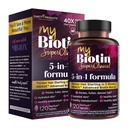 Basit Ürünler MyBiotin SuperClinical New 5-in-1 Elite Multivitamin + MB40X Biotin Matrix Daily Multi - 3 Haftalara Başlıyor - 40X Daha Fazla Sıradan Saç Çığlık - 120 Tabs