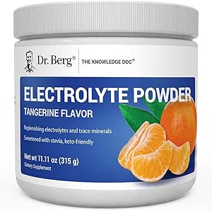 Dr. Berg Zero Sugar Hydration Keto Electrolyte Toz - Pids & Real Pink Himalaya Salt (NOT Table Salt) - Tangerine Flavor Hydration Drink Mix Supplement - 50 Hizmetler