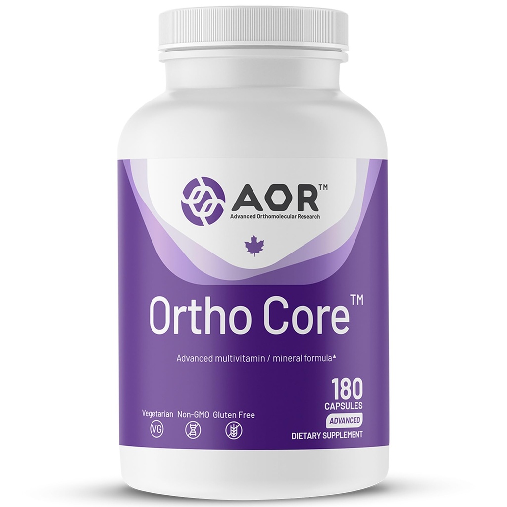 AOR Ortho Core Multivitamin, 180 Veg Capsules, 30-Day Supply, Comprehensive Daily Nutrition for Plant-Based Wellness, Gluten-Free, Non-GMO, and Vegan