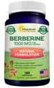 ASquared Beslenme Saf Berberine 1000 mg Supplement - 180 Veggie Capsules, Natural Berberine H HCL Plus, Max Strength 1000 mg (2X 500 mg), Potent Berberine Vegan Ekstraksiyon