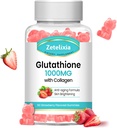 Glutathione Collagen Gummies, C vitamini ile Collagen Gummies, Glutathione Supplement for Women, Saç Skin Nails Kas & Ortak, Anti-Aging, Vegan, Sugar Free, Strawberry Flavor, 60 Count