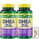 Spring Valley DHEA 50mg 50 Tablets, Pack of 2 100 Total + me Gusta Sticker