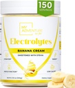Zero Sugar - Banana Krem Electrolytes Toz - Hydration - Caffeine Free Energy with All Natural Materialss - Vegan Hua & Paleo - Sugar Free Electrolytes Toz Iklim Mix - 150 Hizmetler Toz İçilir